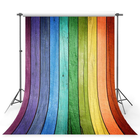 Rainbow Wood Backdrop for Party Photography