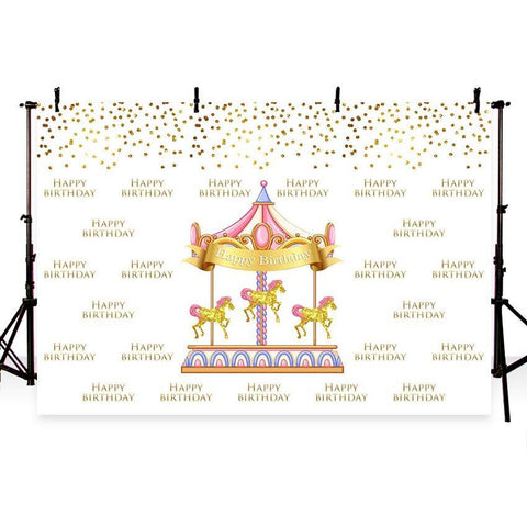 Birthday Party Backdrops Horses Backdrop Yellow Background G-415