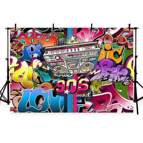 Scenic Backdrops Urban Backgrounds Graffiti Backdrop Blue Wall G-427
