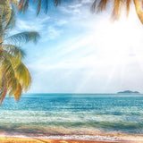 Coconut Tree Beach Ocean Photography Backdrop G-456