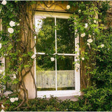 White Flowers Green Plants Door Backdrop for Studio  G-495