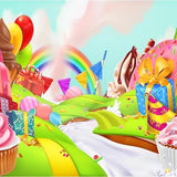 Colorful Rainbow Gifts Ice Cream Candy  Photo Booth Backdrop G-506