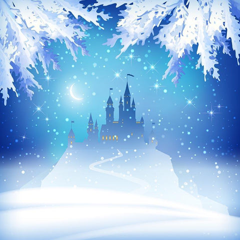 Castle Backdrops Snowy Backgrounds Night Backdrops G-531