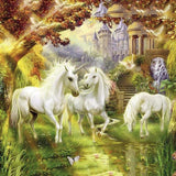 Unicorn Forest Castle Photo Booth Backdrop G-539