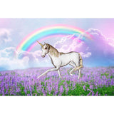 Unicorn Purple Flowers Rainbow Wonderland Backdrop for Photo Booth G-541