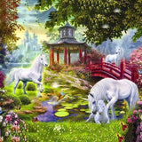  Unicorn Forest Castle Wonderland Photo Backdrop G-543