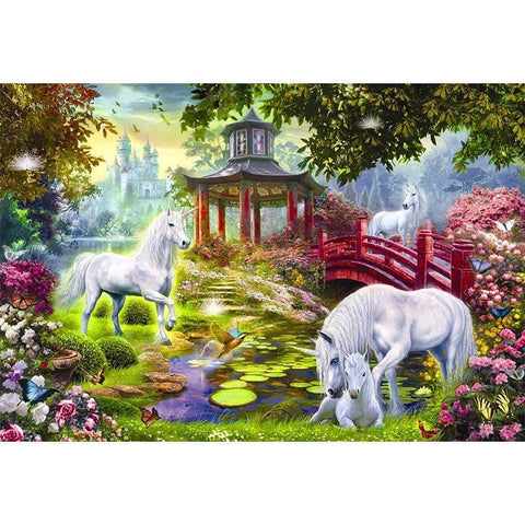  Unicorn Forest Castle Wonderland Photo Backdrop G-543