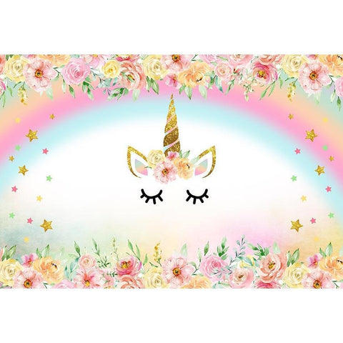 Baby Show Backdrops Unicorn Background Flowers Backdrops G-568