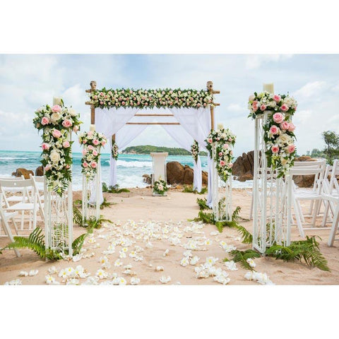 Wedding Backdrops Beach Backdrop Flowers Background G-587