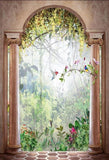 Bird Flowers Forest Photo Booth Backdrop  G-625