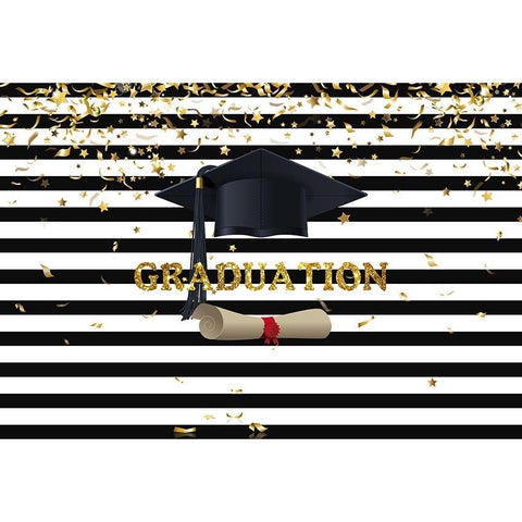 Graduation Backdrop White And Black Background G-641