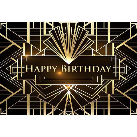 Birthday Party Backdrops Background Black And Golden Backdrop G-644