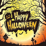 Halloween Night Moon Forest Cave Photo Backdrop G-801