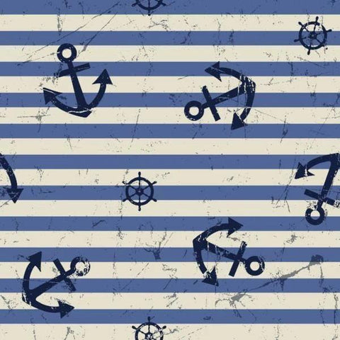 Blue And White Stripes  Anchor Rudder Sea Photography Backdrop GA-43