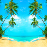 Summer Beach Sea Coconut Tree  Photo Booth Backdrop  GA-77