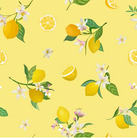 Lemon Flowers Summer  Yellow Photography Backdrop GA-84