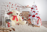 Oso Lindo Blanco Navidad Decoración Fondo para Fiesta de Navidad GX-1062