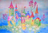 Castle Flowers Painting  Photography Backdrop  GY-059