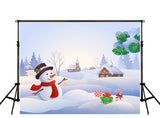 Winter Backdrops Snowy Backdrop Snowman Background HJ02704 