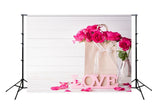 Red Rose Love Valentine's Day Photography Backdrop HJ03238