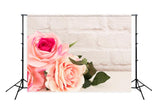 Valentine's Day Flowers  White Brick Wall Backdrop for Studio HJ03240