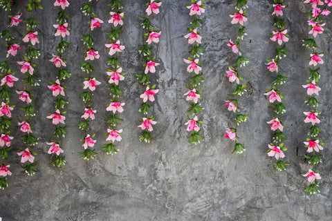 Telón de Fondo para la Fotografía de Pared de Ladrillos Grunge con Flores HJ03614