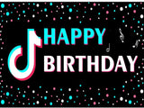 Feliz Cumpleaños Tik Tok Telón de Fondo para Fotografía TT004