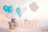 Fondo de Oso Nube Blanca Telones de Fondo de Baby Shower DBD-19286