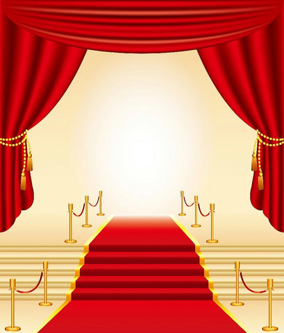 Red Carpet Hollywood Theme Stage Backdrops for Photography DBD-19430