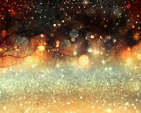 Golden Glittering Bokeh Christmas Decorations Backdrop DBD-19452