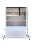 Telón de Fondo de Pista de Bádminton Vacía con Luces de Foco J02454-E