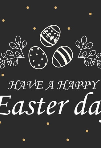 Happy Easter Day Decoration Black Board Photography Backdrop J02924