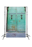 Green Rusty Iron Door Backdrop for Photo Studio J03160