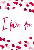 I Love You Red Hearts Wedding Valentine's Day Backdrop  J03219