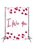 I Love You Red Hearts Wedding Valentine's Day Backdrop  J03219