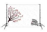 Happy Valentines Day Love Tree Backdrop for Photo Booth J03230