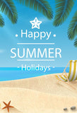 Happy Summer Holiday Beach Backdrops for Photography J04535