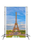 Eiffel Tower Paris Landmarks City View Photo Booth Backdrop J05491