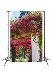 Red Flowers Arch  Garden Backdrop for Photography J05494