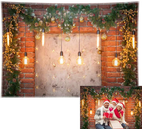 Christmas Lights Decorations Front Door Background for Photos