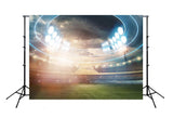 Football Field Lights Green Grass Photography Backdrop M027