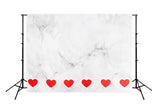 Marble Backdrop With Red Love Hearts Background for Photography M087