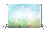 Blue Bokeh Style Green Grass Photography Backdrop M180