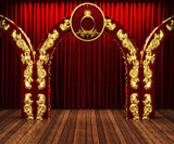 Stage Backdrop Red Curatin Photo Booth Background MR-2108