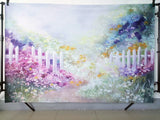 Beautiful Watercolor Painting Colorful Flowers Garden Backdrop for Photo Studio NB-090