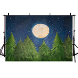 Painting Christmas Tree Moon Stars Night Backdrops for Children Photography NB-185