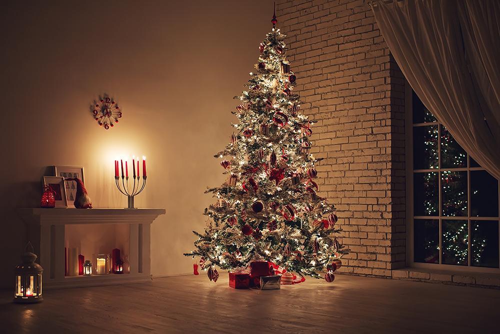 Xmas Tree Lights Photography Backdrops for Party  DBD-19247