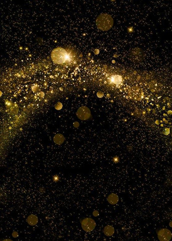 Gold Black Glittering Sparkle Spots  Bokeh Backdrop for Events Photography S-1147