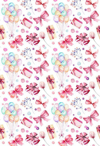 Polka Dot Printed Backgrounds Balloons Backdrop Pink Backdrop S-2869