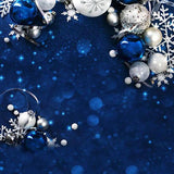 Sparkle Blue Christmas Ball Photography Backdrops S-2910